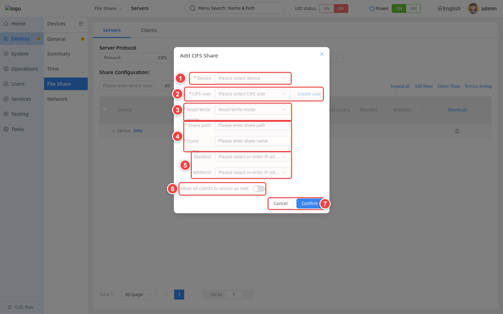 新增 CIFS 共享