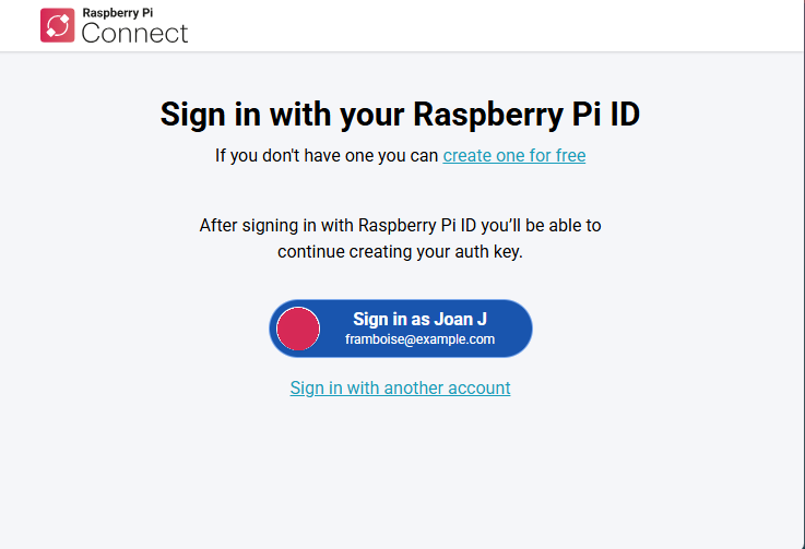 Raspberry Pi Connect 页面。