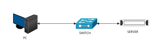 PC-Switch-Server Basic Network Connection Topology Diagram