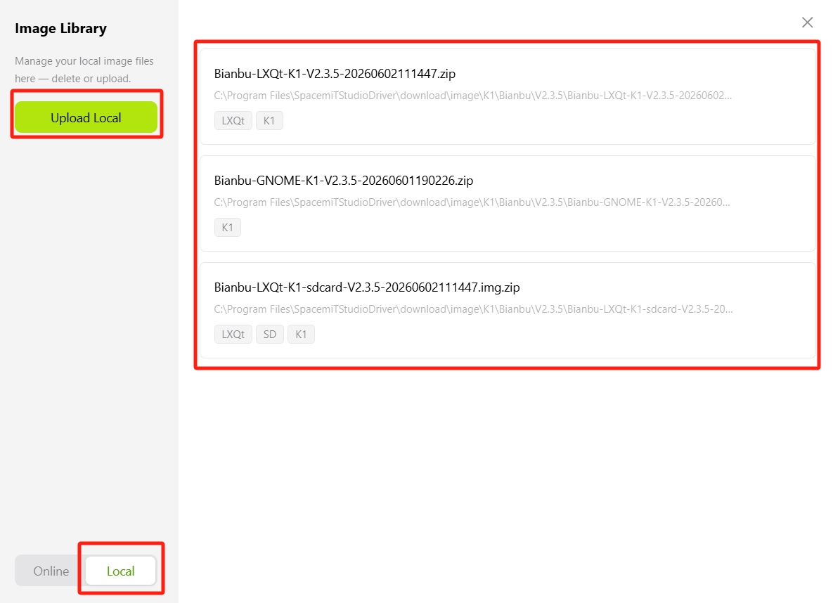 Local image management