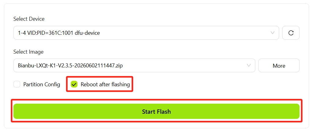 Start Flashing