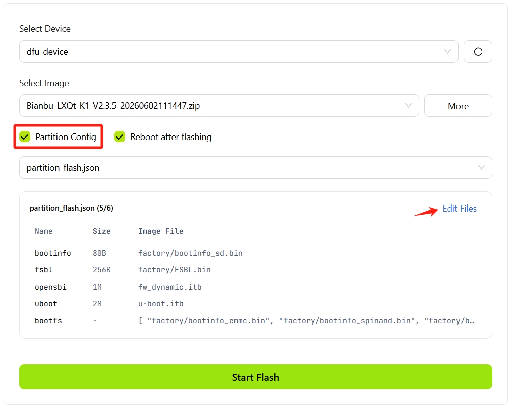 Configure Partitions