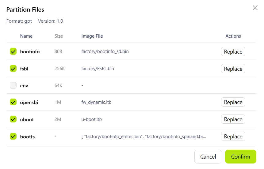 Edit Partition File List