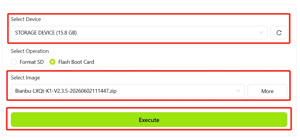 Select SD card