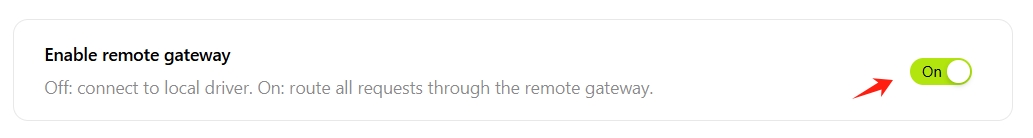 Remote Device Sharing settings