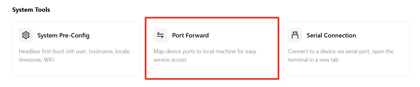 Port Forwarding entry