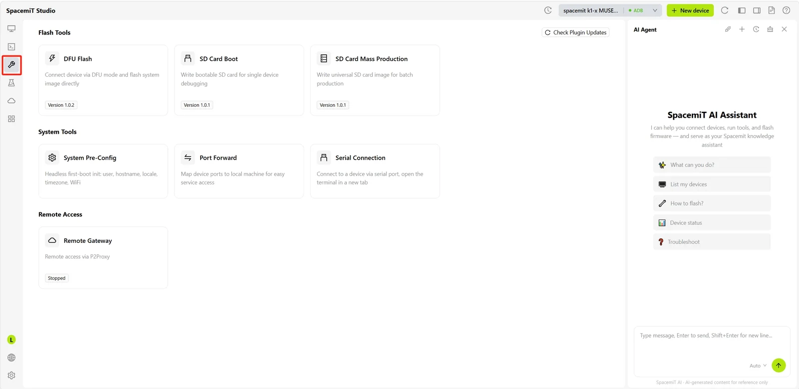 Development Tools page